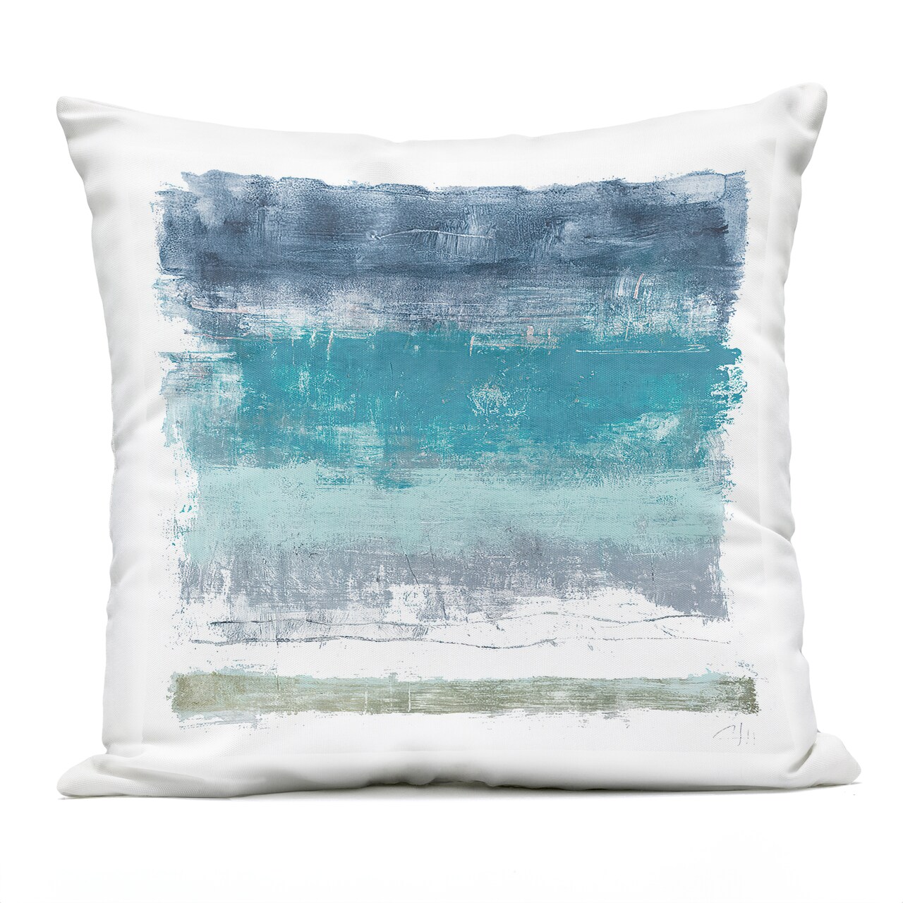 Stupell Industries Beachy Tone Abstraction Outdoor Printed Pillow, design by Filippo Ioco, 18 x 7 x 18